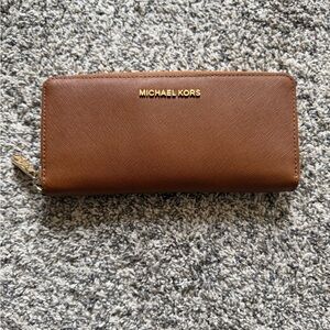 Michael Kors Tan Zip-Around Wallet